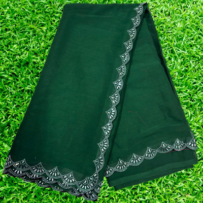 patu plus Self Design Bollywood Georgette Saree(Green)