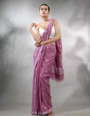 matarasaree Woven Tant Handloom Cotton Blend Saree(Pink)