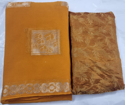 Sudarshana Self Design Bollywood Georgette Saree(Mustard)