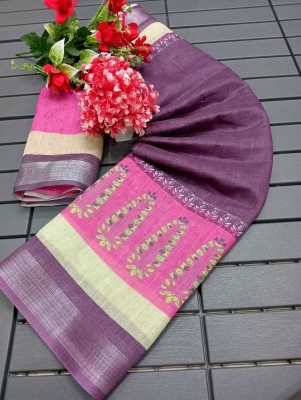 DEVICE of NT Printed, Woven Kanjivaram Pure Cotton, Cotton Linen Saree(Multicolor)