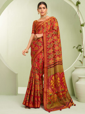 Sareemall Woven Bollywood Georgette Saree(Red)