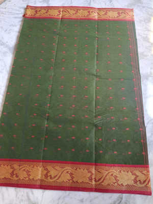 BDF Bikash Dutta Fashion Self Design Tant Pure Cotton Saree(Blue)