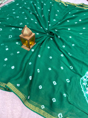 Banaras silk palace Woven Banarasi Chiffon Saree(Green)