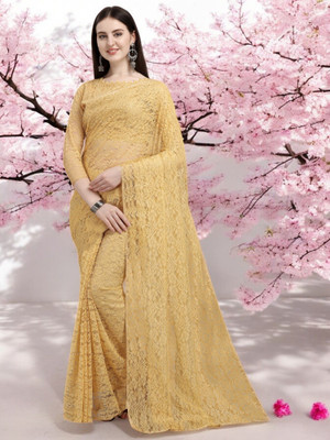 Norraflex Printed Bollywood Brasso Saree(Brown)