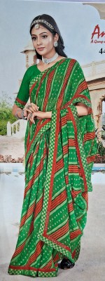 lakshmipati Printed Chanderi Chiffon Saree(Green)