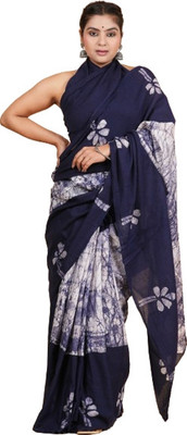SUNDREESAREE Printed Hand Batik Pure Cotton Saree(Multicolor)