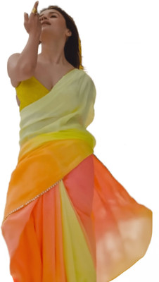StyleDeal Solid/Plain Bollywood Georgette Saree(Yellow)