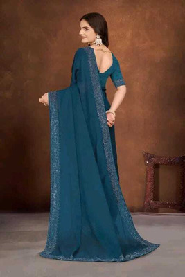 YP CREATION Self Design Banarasi Georgette Saree(Multicolor)