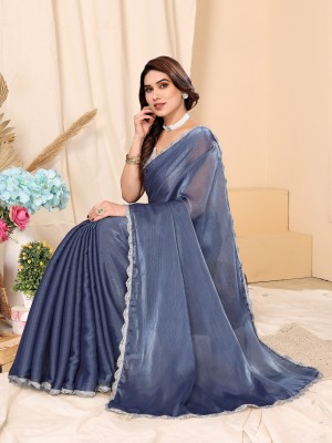 FABMORA Embellished Bollywood Chiffon Saree(Grey)