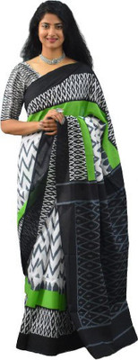 Kiaaron Printed Bollywood Pure Cotton Saree(White)