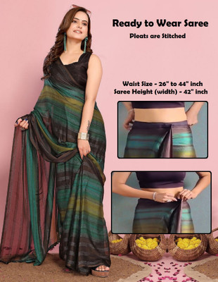 Riddhi textile Hub Ombre Bollywood Chiffon Saree(Green)