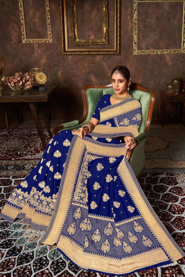 Virendra Textile Floral Print Bollywood Cotton Blend Saree(Multicolor)