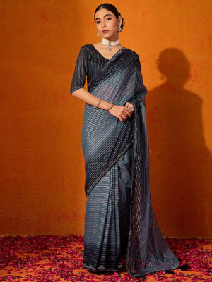 Tasrika Embellished Bollywood Chiffon Saree(Grey)
