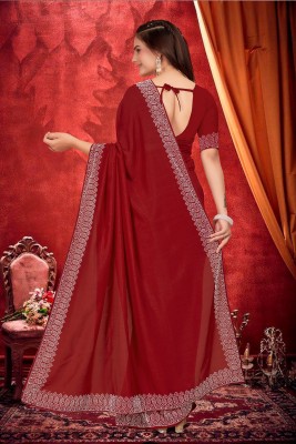 LEGANCY FASHION Embellished Bollywood Chiffon Saree(Red)