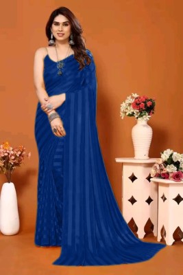 THE KAVYAHI FASHION Woven Daily Wear Satin Saree(Dark Blue)