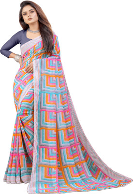 Divastri Printed Bollywood Georgette Saree(Blue)