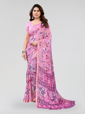Moda Rapido Woven Bollywood Georgette Saree(Pink)