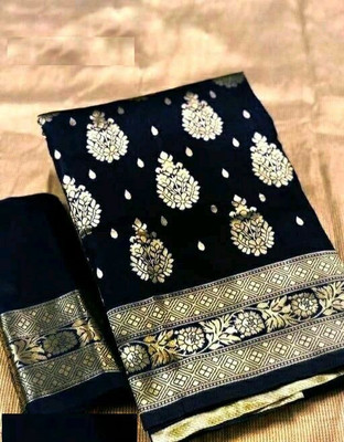 signagraph Woven, Temple Border Kanjivaram Dupion Silk, Pure Silk Saree(Black)