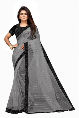 DDRS Fashion Self Design Bollywood Net Saree(Grey)