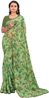 SHREE KRISHNA FASHION PVT LTD Floral Print Bollywood Georgette Saree(Light Green)