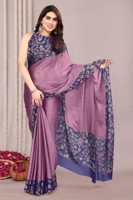 MIRCHI FASHION Printed, Floral Print Daily Wear Chiffon, Georgette Saree(Purple, Blue, Beige)