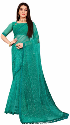 LADYSUTRA Self Design Bollywood Net Saree(Multicolor)