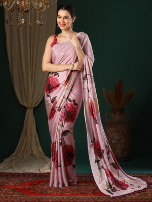 Divastri Printed Bollywood Georgette Saree(Pink)