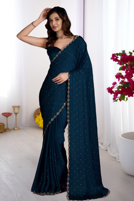 Bhojal Creation Embellished Bollywood Pure Silk, Art Silk Saree(Light Blue)