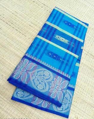 GOLU Woven Tant Pure Cotton Saree(Dark Blue)