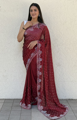 Ramya Embroidered Bollywood Georgette Saree(Maroon)