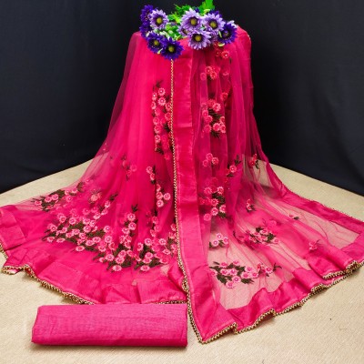 PATLANI STYLE Embroidered Bollywood Net Saree(Pink)