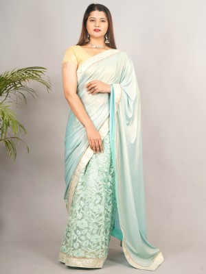 RANI SAHIBA Self Design Bollywood Lycra Blend Saree(Light Green)