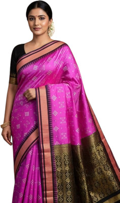 Kastrui sarees Woven Sambalpuri Handloom Silk Blend Saree(Pink)