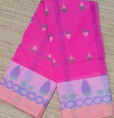 PRANATI ENTERPRISE Printed Tant Pure Cotton Saree(Pink)