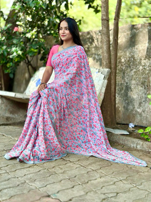 S.R.TEXTILES Printed Daily Wear Georgette Saree(Pack of 2, Multicolor)