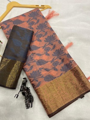 AARAANA Printed Handloom Art Silk, Cotton Silk Saree(Multicolor)
