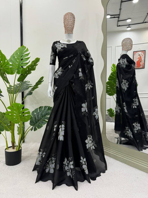 SICHYAH Embroidered Bollywood Jimmy choo Saree(Black)