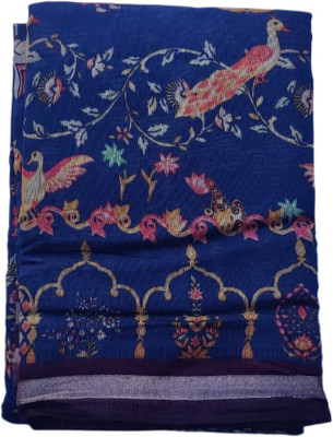 siddhanth Floral Print, Printed, Woven Daily Wear Cotton Blend Saree(Multicolor)