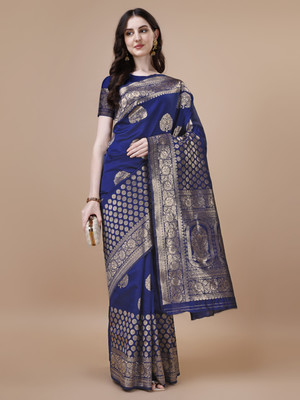 kalhari Woven Banarasi Silk Blend Saree(Blue)