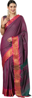 Akhilam Embroidered Tant Art Silk Saree(Maroon)