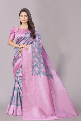 FINE WEAR Woven Banarasi Cotton Silk, Tissue Saree(Multicolor)