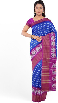 Moda Rapido Printed Kalamkari Art Silk Saree(Blue)