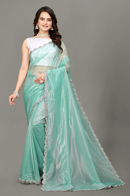 Fasharo Embroidered Bollywood Net Saree(Multicolor)