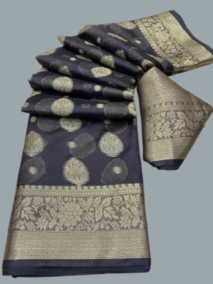 Bollytrend Printed Bollywood Georgette Saree(Gold, Purple)