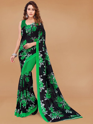 Moda Rapido Printed Daily Wear Georgette Saree(Green)