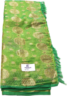 Raashreya Fashions Woven Banarasi Chiffon Saree(Green)