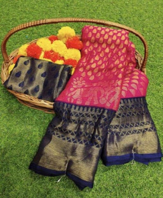 Shrimorifashion Printed Bollywood Silk Blend Saree(Pink)