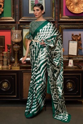 Sitanjali Lifestyle Printed Bollywood Crepe Saree(Green)
