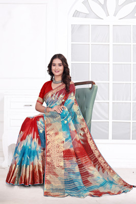 Aarunika SST Solid/Plain Bollywood Organza Saree(Maroon)