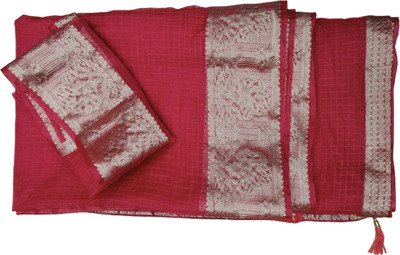 GoVika Self Design Bollywood Tissue Saree(Maroon)